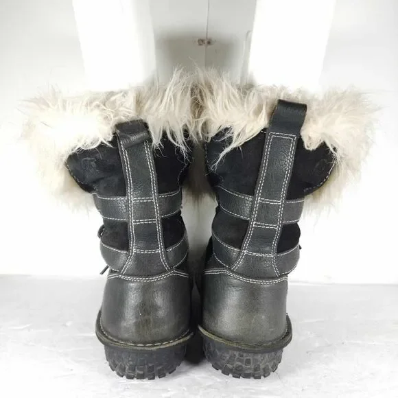 Sorel Women's Kaya US8 Black Leather Waterproof Insulated Faux Fur Winter Boot - Picture 8 of 16